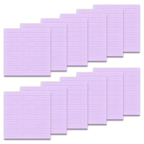 Set 12 Revestimiento 70x77 3D Ladrillo Adhesivo Pared Violeta