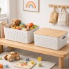 Caja organizadora acanalada con tapa de bambu 36x27x22cm - Blanco Caja Organizadora Acanalada Con Tapa De Bambu 36x27x22cm - Blanco