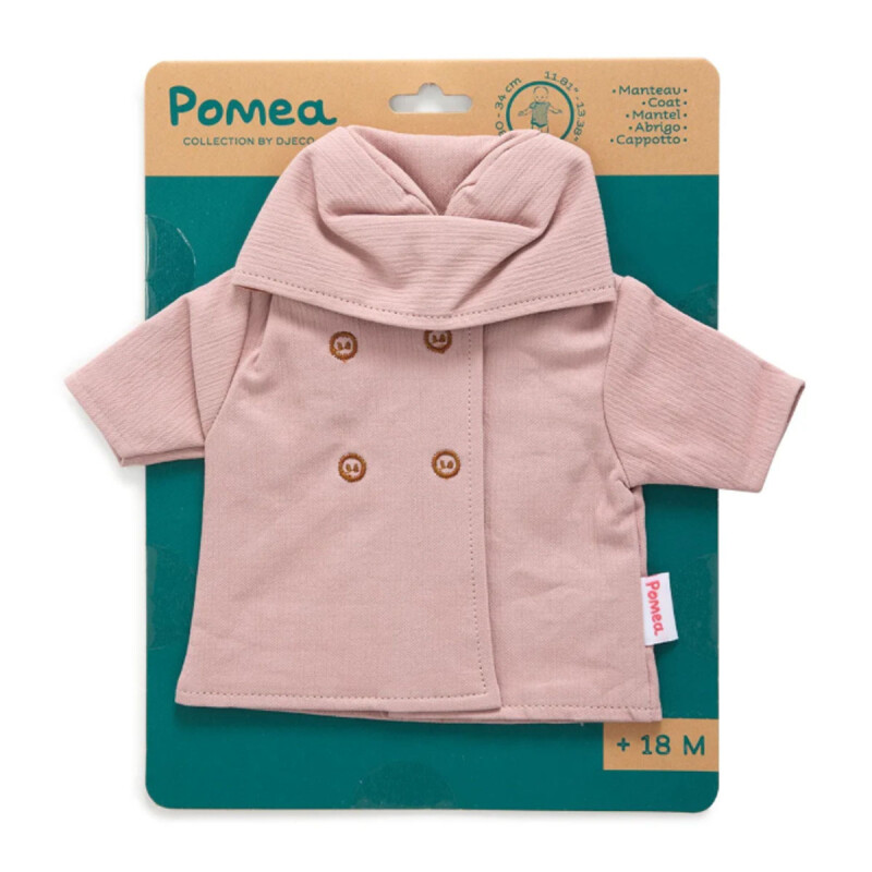 Ropa para muñeca abrigo rosa con capucha para muñecas Pomea de 30 a 32 cm Djeco Ropa para muñeca abrigo rosa con capucha para muñecas Pomea de 30 a 32 cm Djeco