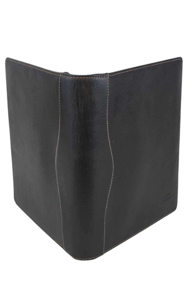 Dosier Mediano Profesional en cuero genuino Negro