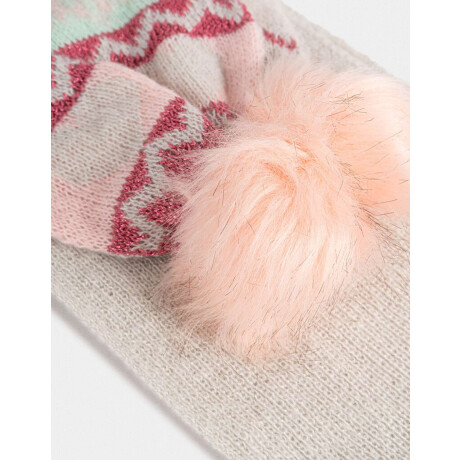 Bufanda Infantil Con Pompones Combinacion Multicolor