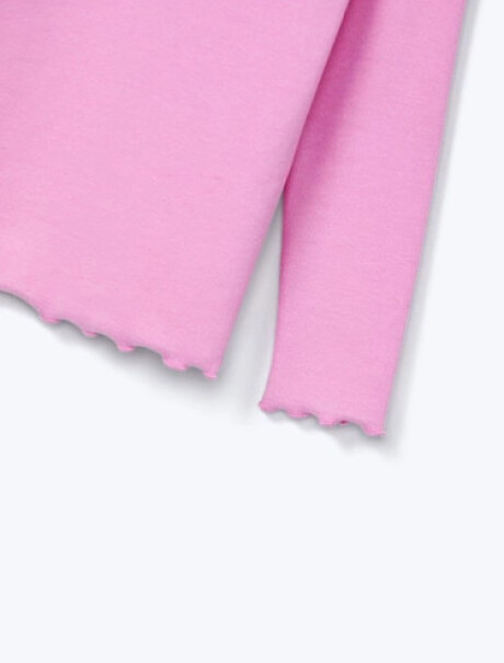 POLERA INFANTIL EN TELA ACANALADA ROSADO