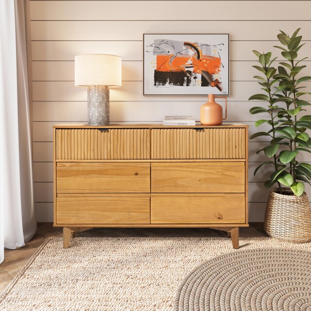 CÓMODA 6 CAJONES MADERA MACIZA DISEÑO MODERNO LISTONADO CÓMODA 6 CAJONES MADERA MACIZA DISEÑO MODERNO LISTONADO