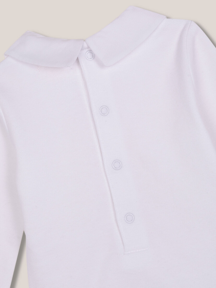 Body De Circular Con Cuello Popelin Blanco Optico
