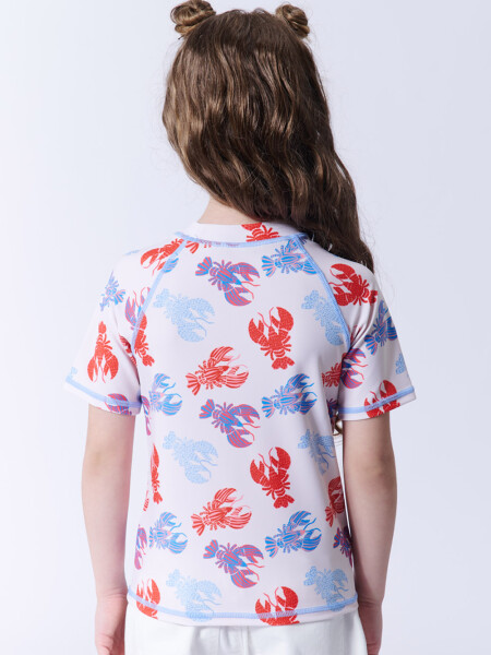 Remera manga corta uv estampa langostas Langostas Crudo