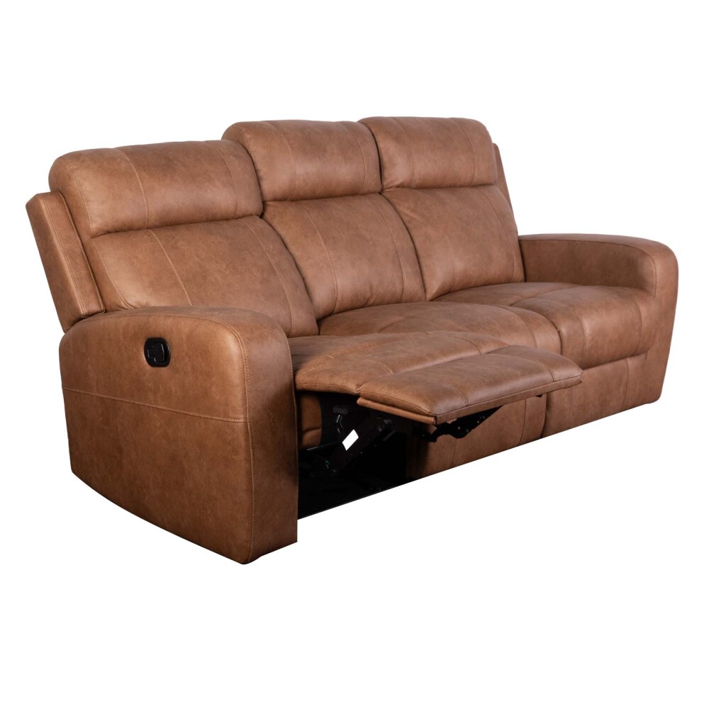 RECLINER MANUAL 3 CUERPOS TELA MARRON HAMILTON CAMEL