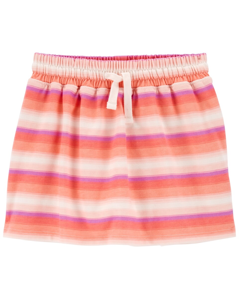 Short pollera de algodón diseño a rayas 