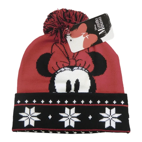 Gorro de Lana con Pompón Infantil Minnie Oficial U