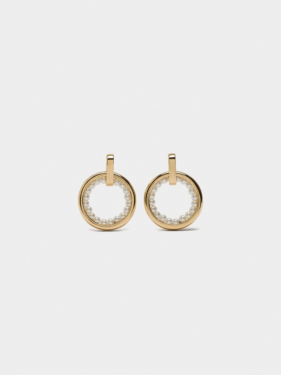 Aros Con Perlas blanco
