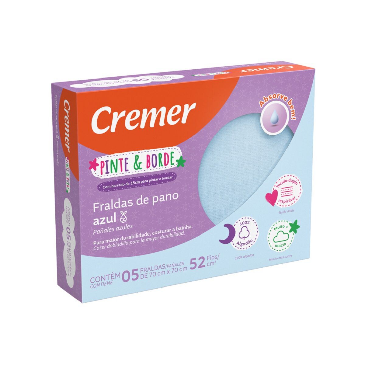 CREMER PAÑALES BLANCO 5PZA 70 X 70 CM CJ 