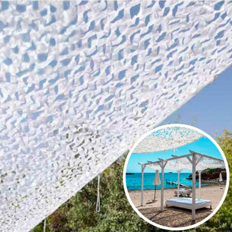 Red Malla Sombra 5x3m Toldo UV Decoración Camuflada Blanco
