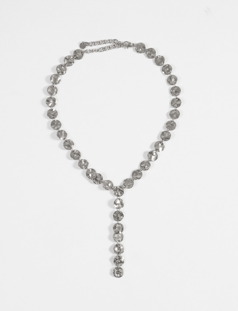 Collar acero irregular - plateado 