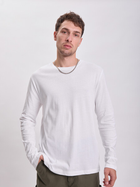 Remera manga larga básica Blanco