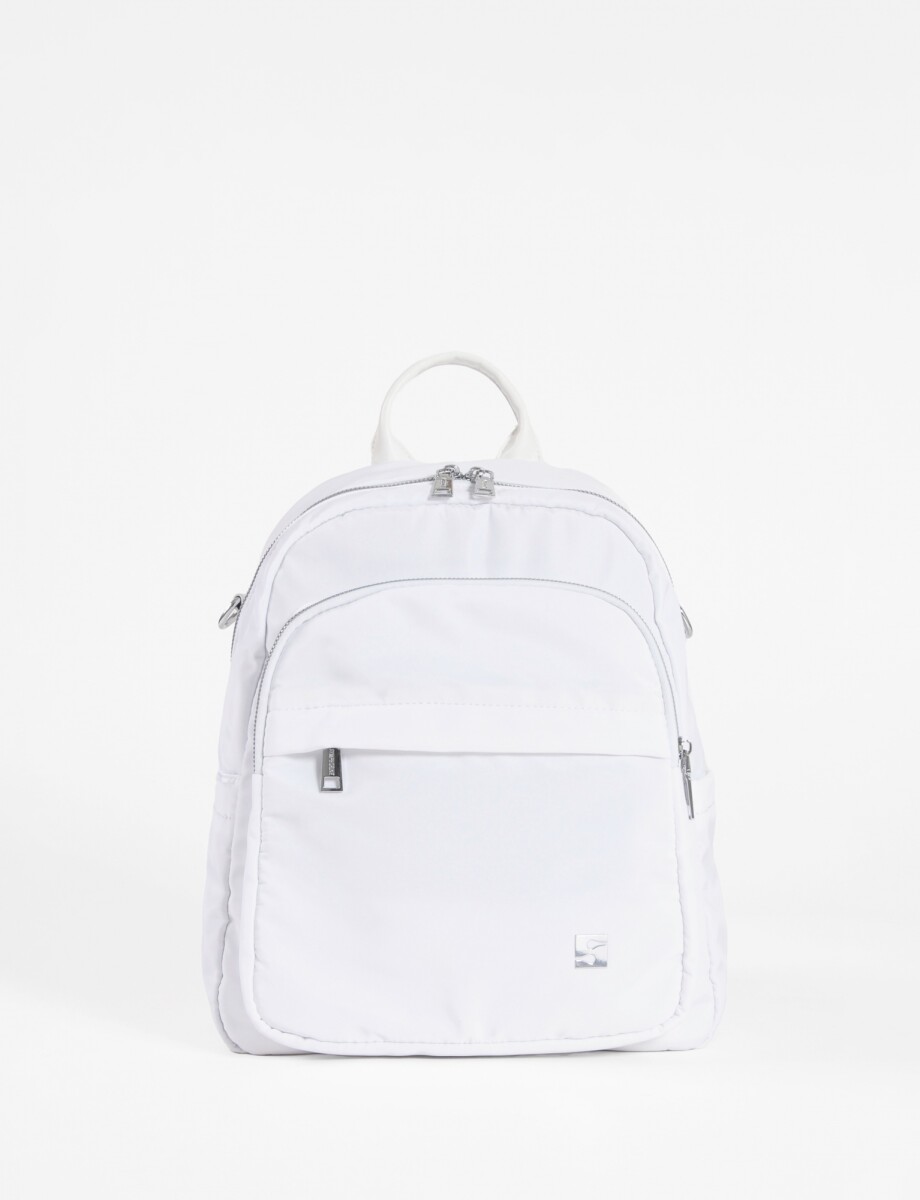 Mochila - bandolera grande con correa cordon - blanco 