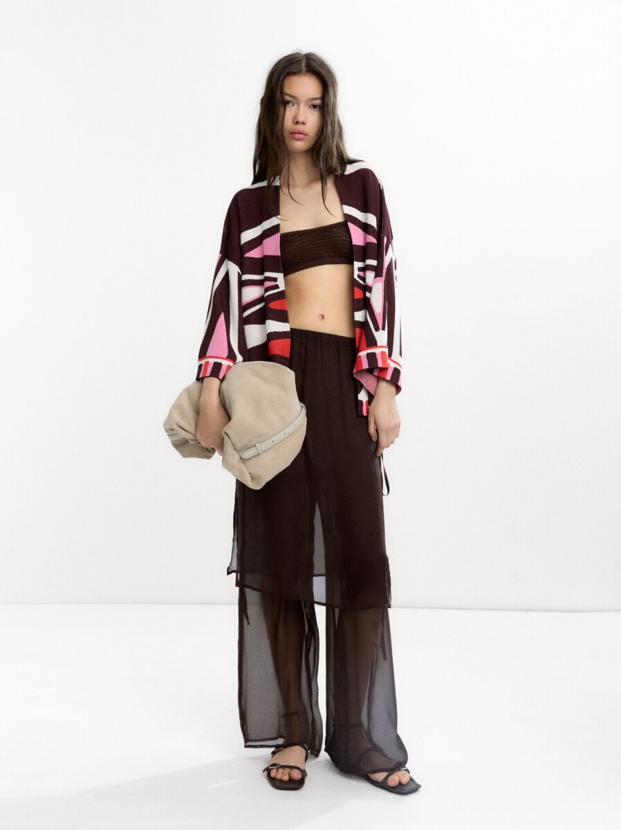 Kimono De Punto Jacquard - multicolor 