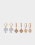 Aros Argollas Set Azul Set De Argollas Con Dijes - Dorado