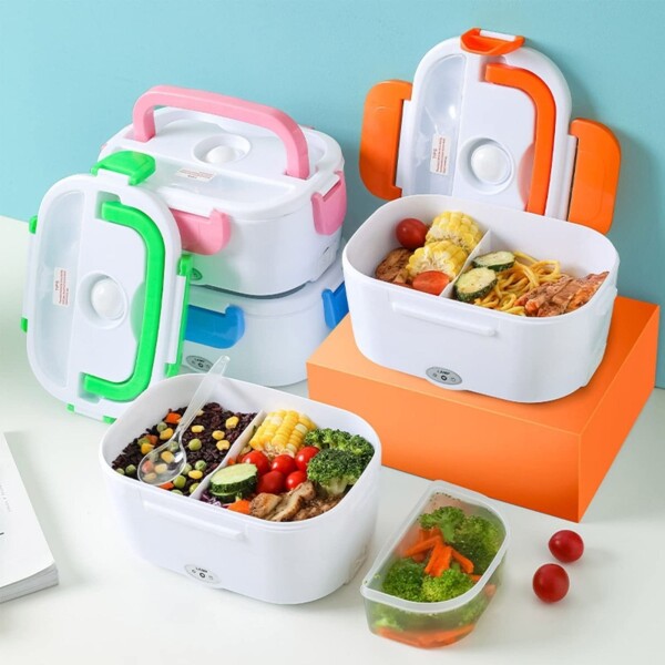 Lunchera Electrica 12/24/220v Vianda Calentador Alimentos Color Variante Rosado