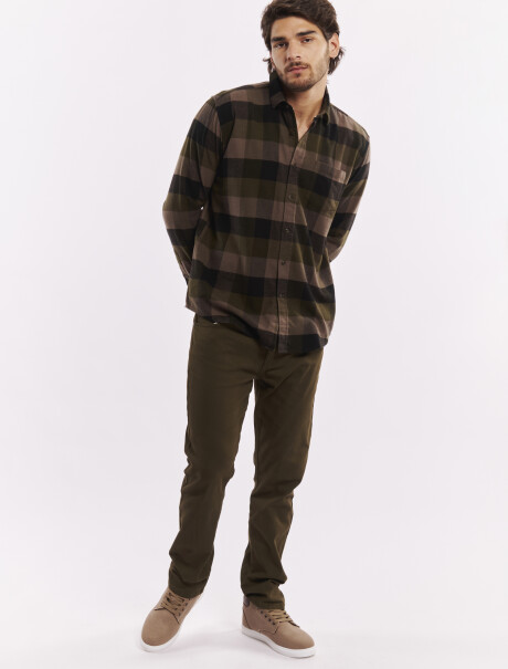 Camisa franela gris