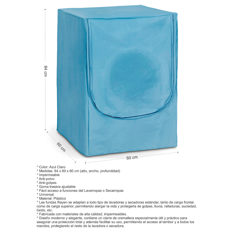 Funda para lavadora 84x60x60 cm CELESTE