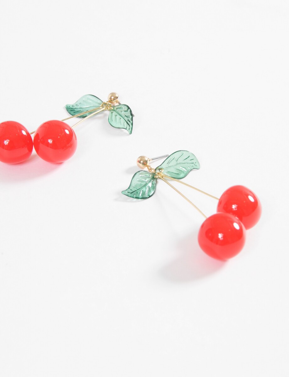 Caravanas doble cherry - rojo 