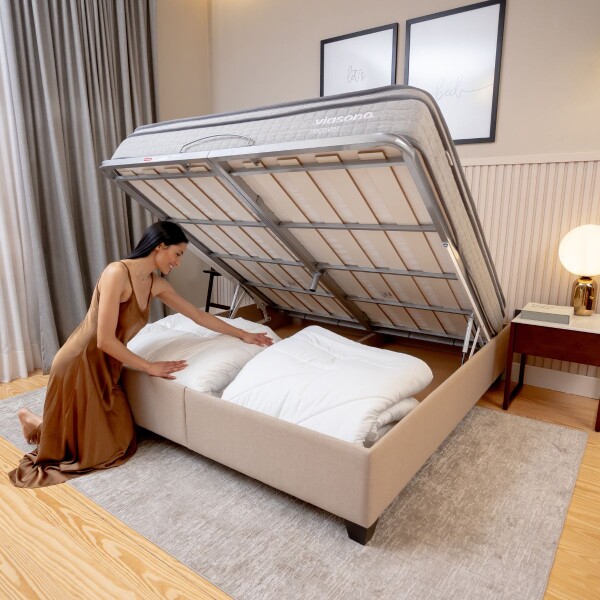Cama baúl FLAT Beige - 2 PLAZAS