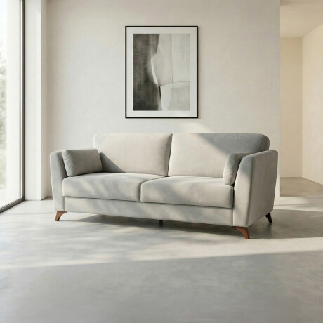 Sofá Capri - Tela Microfibra - 3 cuerpos Kruger 06-155 (Ceniza)