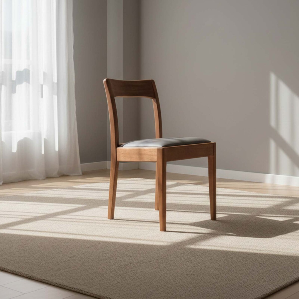 SILLA DE COMEDOR - MADERA-Y-PU GRIS NOVARRO 