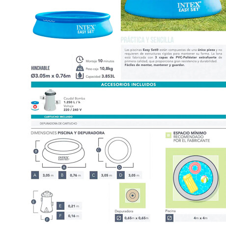 Piscina Intex Gomón Infable 1942 L 244x61cm Infantil Inx028108