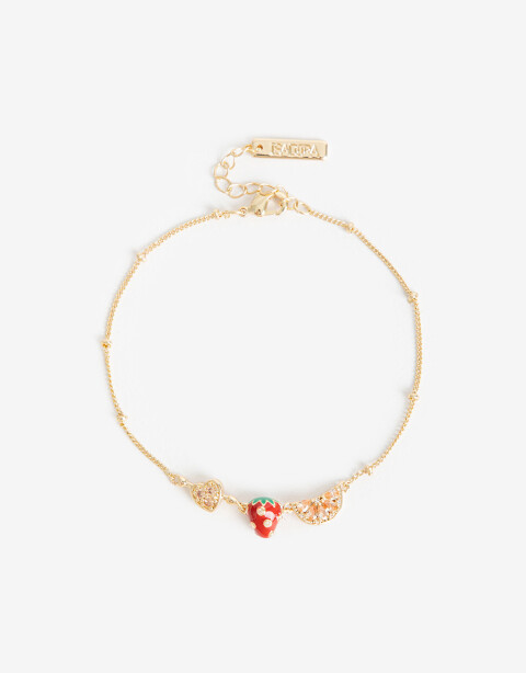 Pulseras Flexibles Cubic zirconia Pulsera Frutas Cubic Zirconia - Dorado
