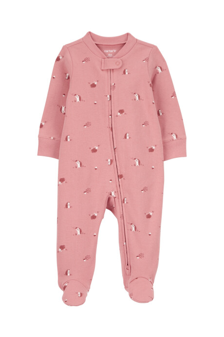 Pijama 1 pieza de algodón, con pie, diseño erizos Sin color
