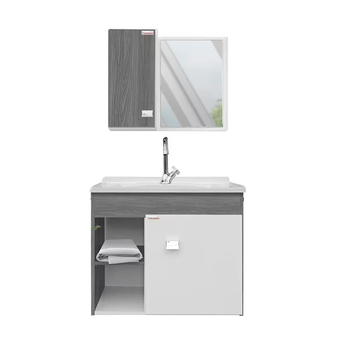 Mueble De Baño Suspendido Sophia Etna 60cm Bacha De Resina Natural Y Espejo Con Botiquín 