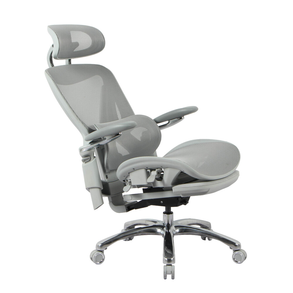 SILLA DE OFICINA MALLA-Y-METAL GRIS LYRA