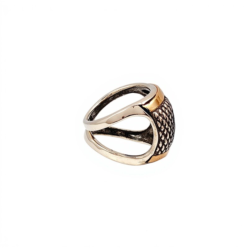 Anillo elegante - Plata y Oro-Sin piedra-AN5950 sinpiedra