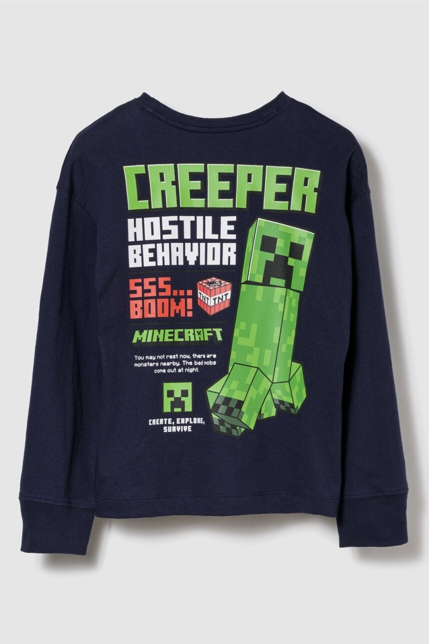 Remera Minecraft Niño Tapestry Navy