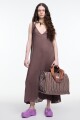 VESTIDO ESCOTE V Marron