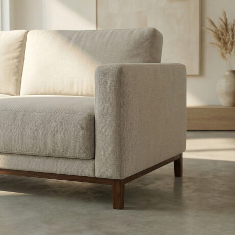 Sofá Barcelo - Tela Microfibra - 3 cuerpos Kruger 02-152 (Beige)