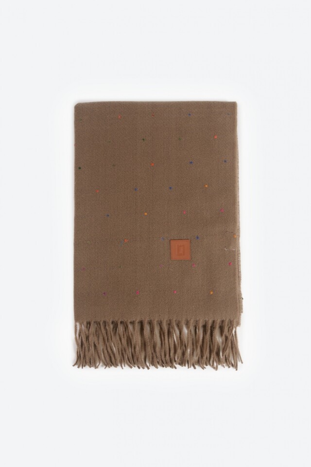 Pashmina puntos de color topo