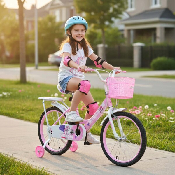 Bicicleta infantil Shengdi Rodado 18 Canasto Parrilla Hadas Rosa 2