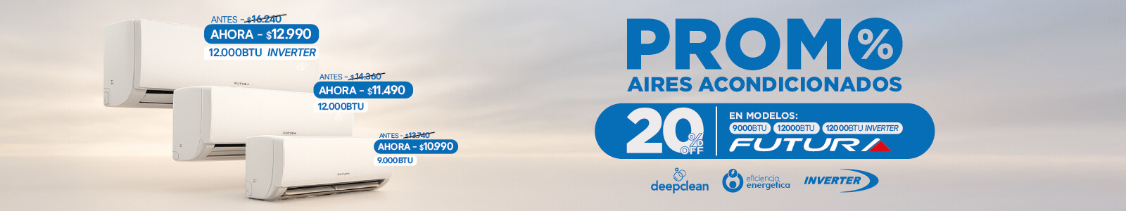PROMO Aires Acondicionados FUTURA con hasta 20%OFF en La Tentación
