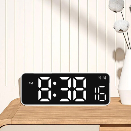 Reloj digital LED de escritorio Blanco