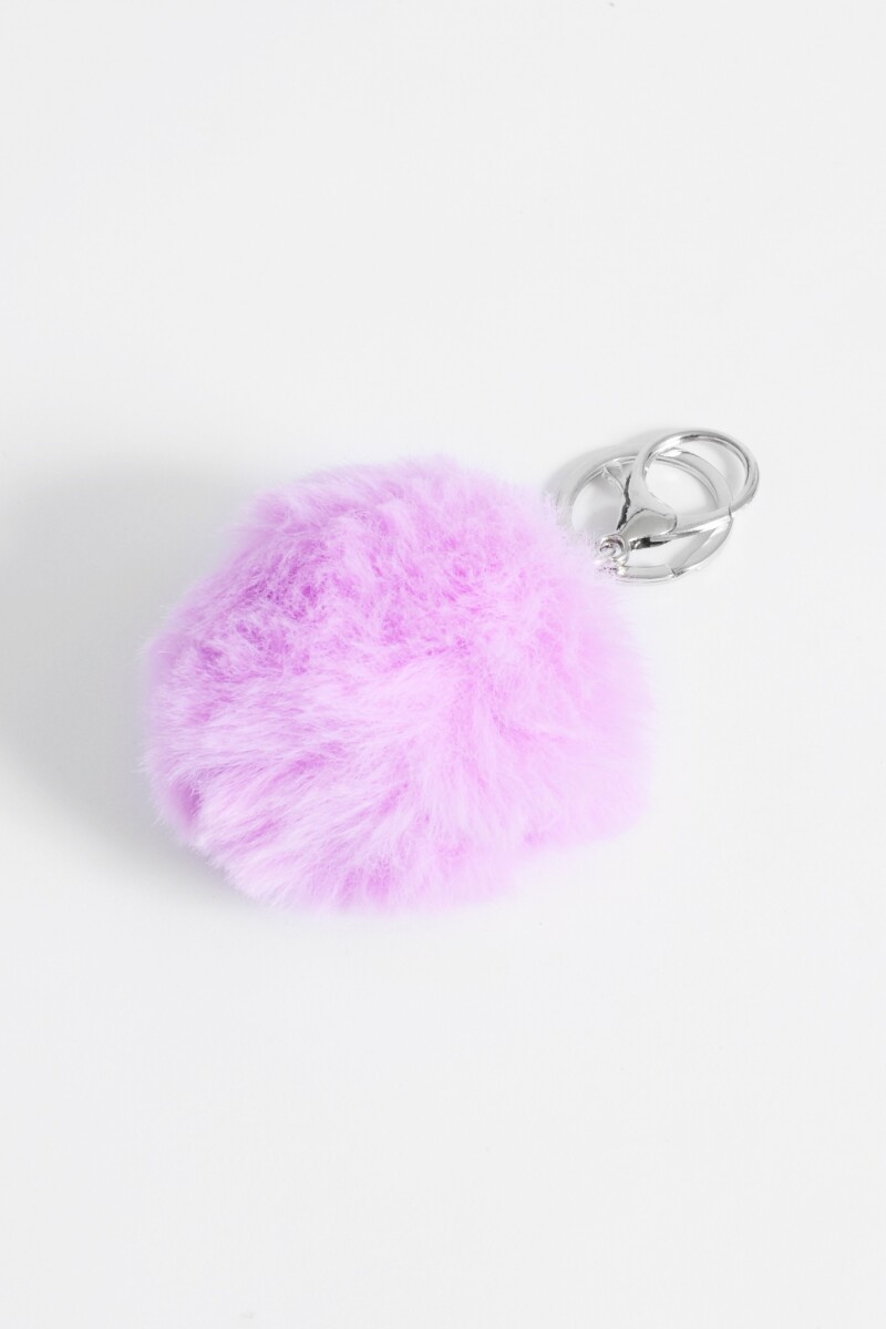 Llavero con pom-pom LILA