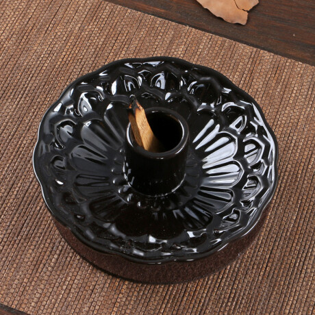 Quemador De Palo Santo Con Diseño Negro