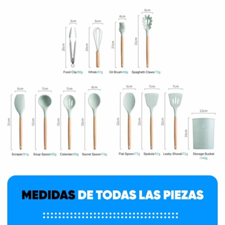 SET DE ESPÁTULAS ANTIADHERENTE 11 UNIDADES 12.5*12.5*33.5CM 001
