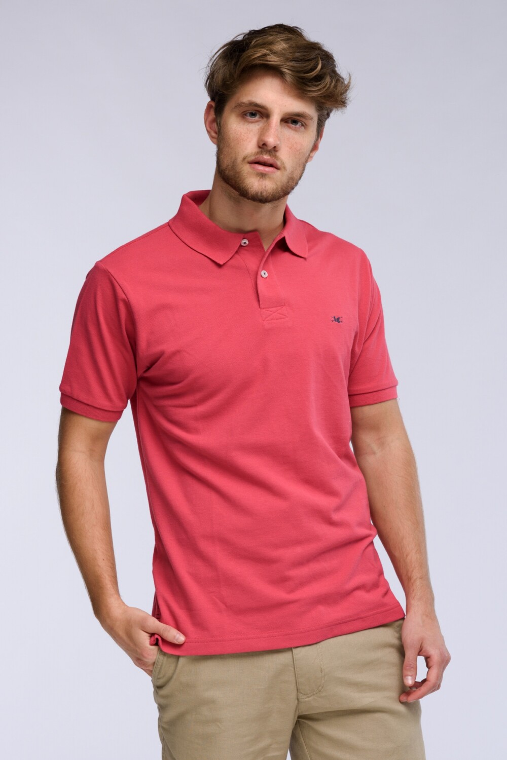 Remera polo pique lisa Rojo