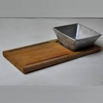 Tabla madera c/Bowl Endir aluminio 14x35 cm Aluma Tabla madera c/Bowl Endir aluminio 14x35 cm Aluma