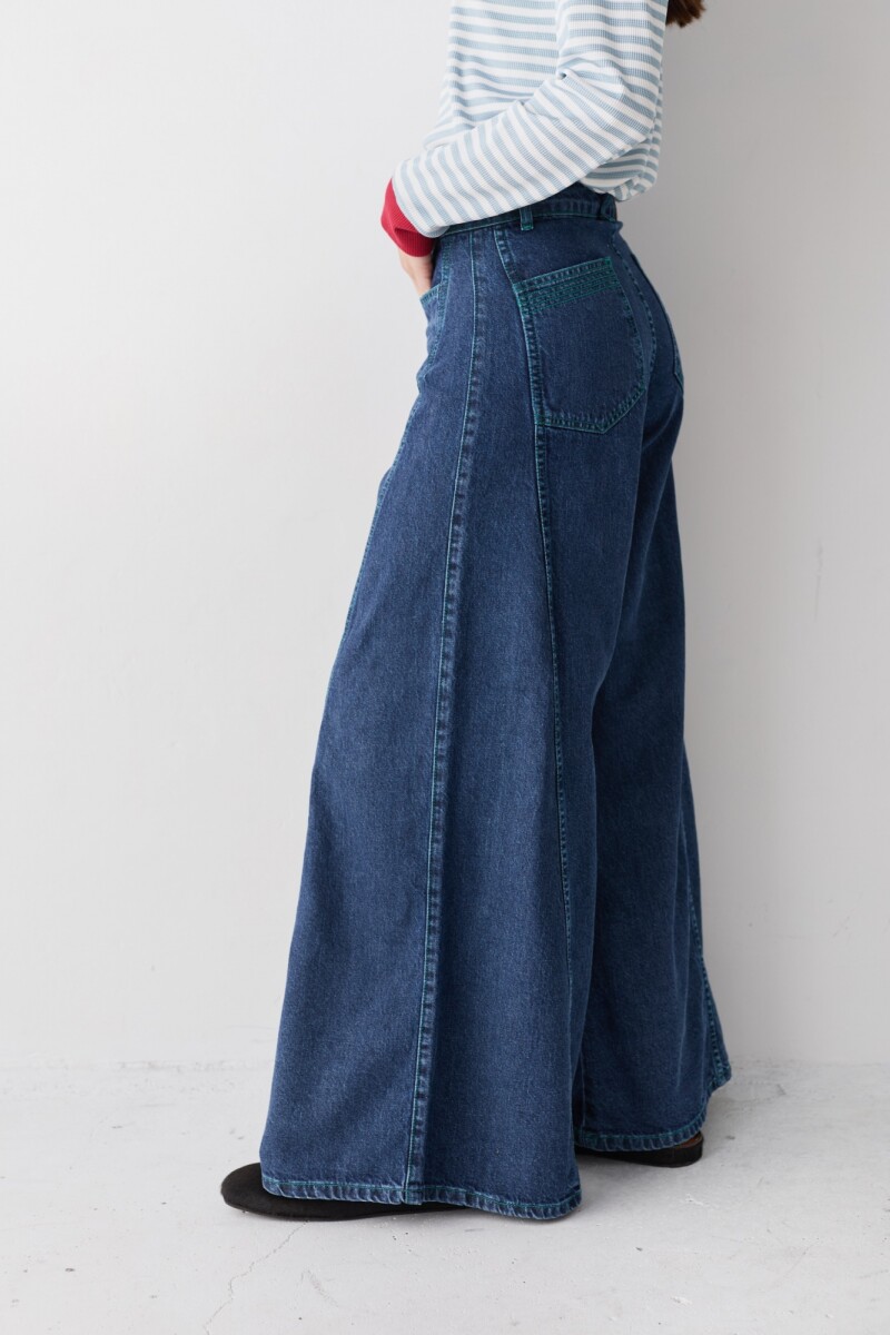 JEAN WIDE XL LINES Azul