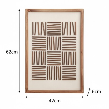 CUADRO DECORATIVO MADERA MACIZA - 62 Cm x 42 Cm - LÍNEA RÚSTICA N°7