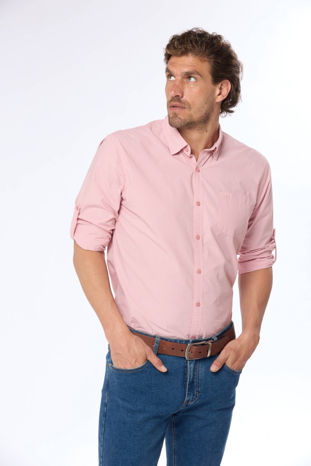 CAMISA A CUADROS Rosa