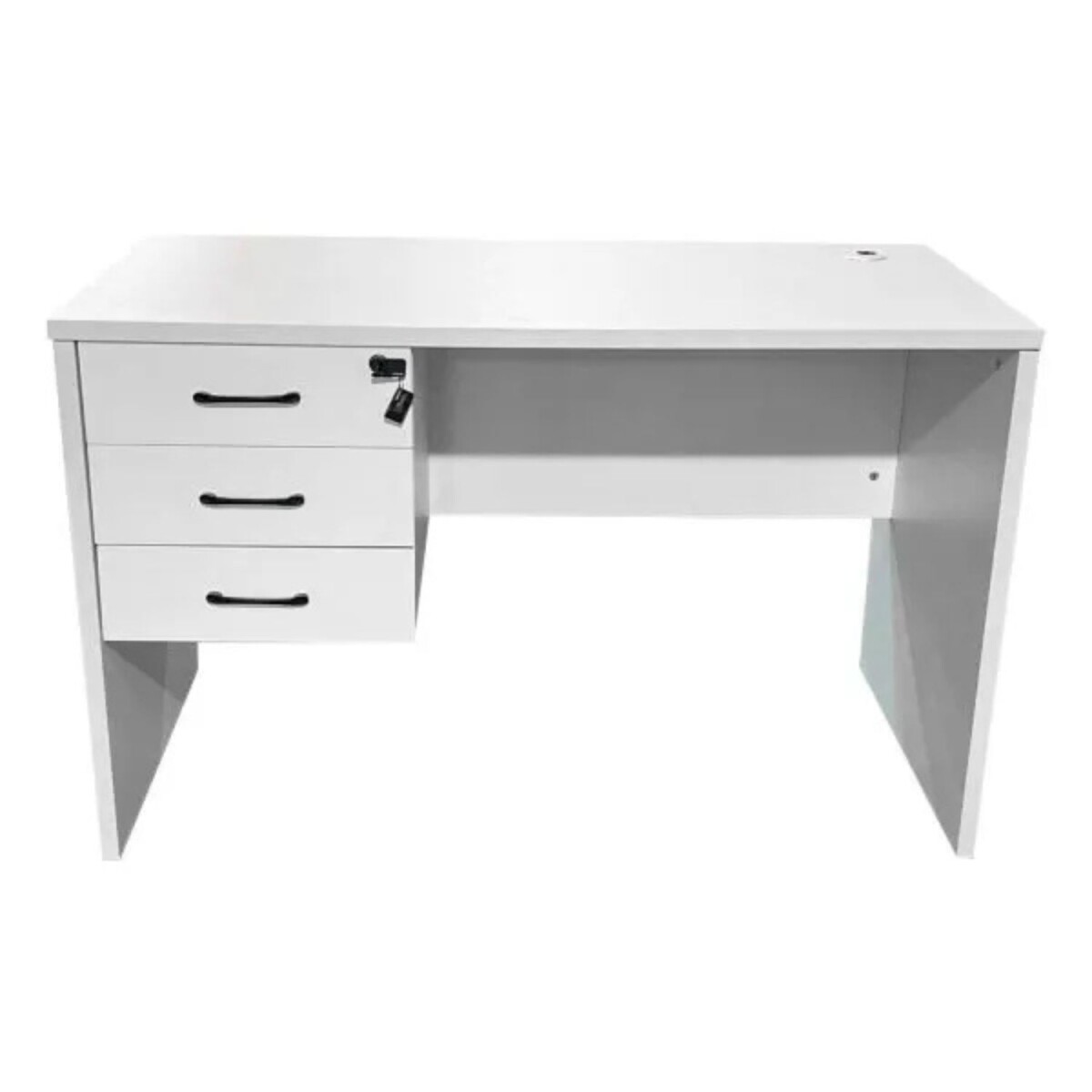 Escritorio de 3 cajones con llave MDF reforzado - 1.20x0.60m - blanco 