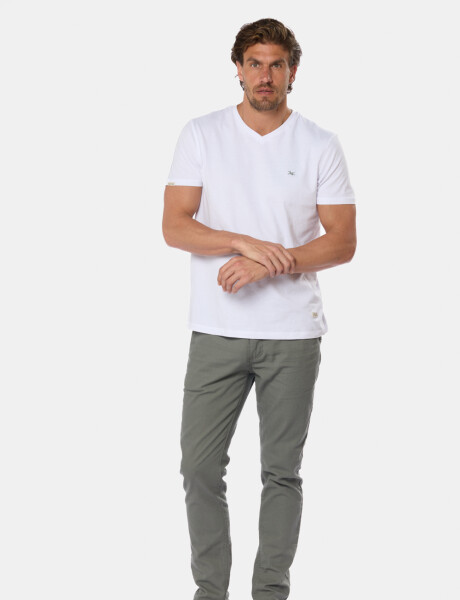 PANTALÓN DE LINO CON CINTURA ELASTIZADA Verde Oscuro